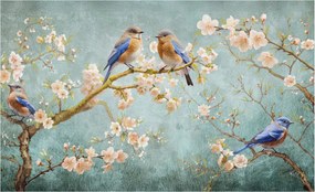 Fotótapéta Flizelin Tapéta Hálószobába és Nappaliba Tavaszi madarak 416x254