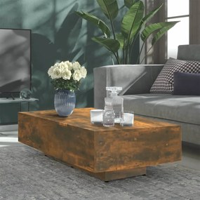 Füstös tölgy színű szerelt fa dohányzóasztal 100x49,5x31 cm