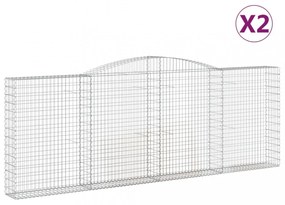 2 db íves horganyzott vas gabion kosár 400x30x140/160 cm