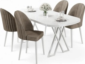 Kaye étkezőgarnitúra, fehér-cappuccino, 168 cm – TR240CHR2812
