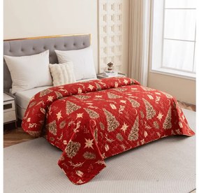 Ágytakaró GOLD CHRISTMAS piros Méret: 170 x 210 cm