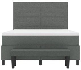 vidaXL Box Spring Ágy Matraccal és Pad Sötétszürke 140x200 cm Szövet
