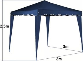 Deuba Kerti pavilon Capri 3x3 m - 4 oldalfal - kék