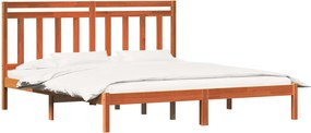vidaXL Ágykeret Faggyú barna 205,5 x 185,5 x 100 cm Tömör fenyőfa