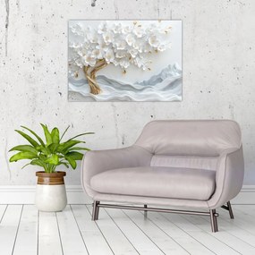 Üveg kép – 3D elegáns életfa (70x50 cm)