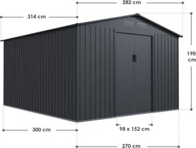 Juskys Kerti ház XXL 282x314x190 cm - antracit