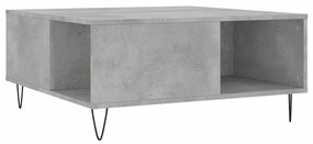 Betonszürke szerelt fa dohányzóasztal 80x80x36,5 cm
