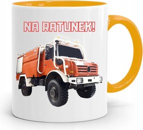 Sárga Bögre Tűzoltónak Mentő Ajándék fényképes nyomattal