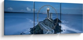 A világítótorony és a tenger képe (órával) (90x30 cm)