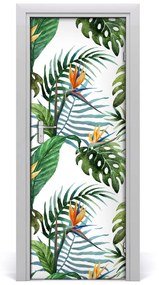 Poszter tapéta ajtóra trópusi levelek 85x205 cm