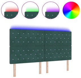 LED Fejtámla Sötét Zöld 90 cm Bársony