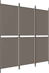 vidaXL 3 paneles antracitszürke szövet térelválasztó 150 x 200 cm