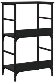 fekete szerelt fa könyvespolc 50 x 33 x 82 cm