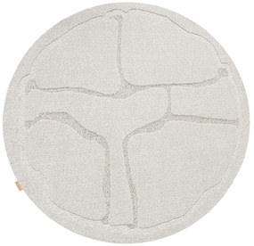 Világosszürke gyapjú kerek szőnyeg ø 120 cm Morphic Organica – Agnella