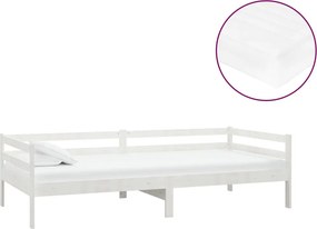vidaXL fehér tömör fenyőfa dívány matraccal 90 x 200 cm