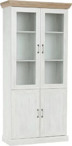 vitrines szekrény, északi sosna/vadtölgy, ROYAL W4D