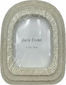 Képkeret 5,5x7,5 cm krémszínű lekerekített poliresin