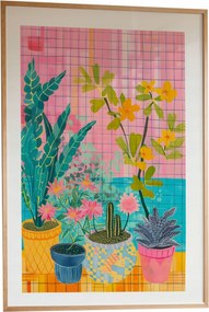 Vászonkép cserepes virágok A3 poszter dekoráció fa keret 30x42 cm