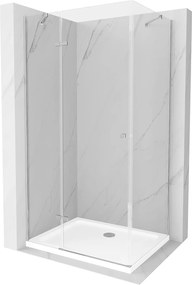 Mexen Roma zuhanykabin 120 x 100 cm, 6 mm-es üveg, króm profil-átlátszó üveg + vékony zuhanytálca 5 cm, 854-120-100-01-00-4010