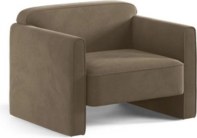 Szürkésbarna bársony fotel Abby – Micadoni