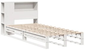fehér tömör fa könyvespolcos ágy matrac nélkül 90 x 190 cm
