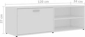 fehér szerelt fa TV-szekrény 120 x 34 x 37 cm