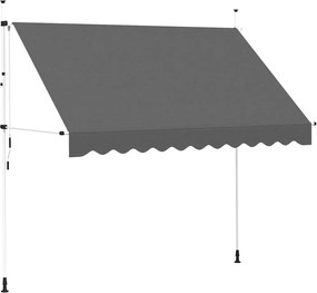 vidaXL kézzel feltekerhető antracit napellenző 300 cm