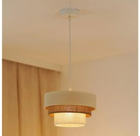 Brilagi Brilagi -Csillár zsinóron DENVER LUNETA 1xE27/15W/230V átm. 25 bézs/barna/krémes BG1144