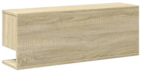 sonoma tölgy színű szerelt fa faliszekrény 80 x 20 x 30 cm