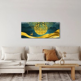 Kép - absztrakció, arany táj (120x50 cm)