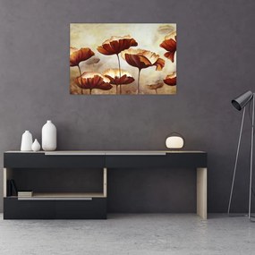 Piros virágok képe (90x60 cm)