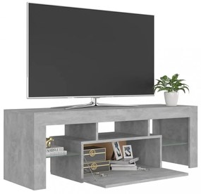 betonszürke TV-szekrény LED-lámpákkal 120 x 35 x 40 cm