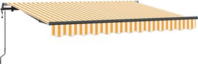 vidaXL Behúzható napellenző Sárga 250 x 200 cm szövet
