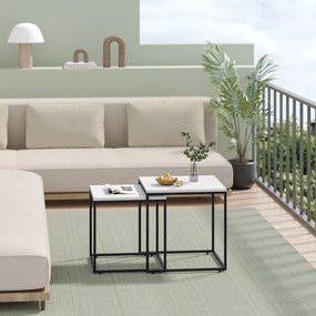 2 db-os QUADRO dohányzóasztal szett, fehér