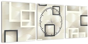 Geometriai absztrakt kép (órával) (90x30 cm)
