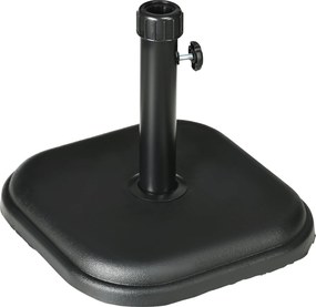 Outsunny 11 kg-os Kerti Napernyő Talapzat Betonnal, Ø32-38 mm Vastagságú Rúdhoz, Teraszra, Kültéri Használatra, 36x36x31 cm, Fekete | Aosom