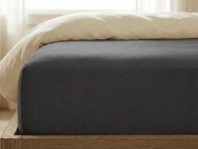 Jersey gumis lepedő lycrával sötétszürke 180 x 200 cm