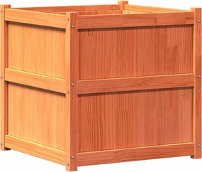vidaXL viaszbarna tömör fenyőfa kerti virágláda 70 x 70 x 70 cm