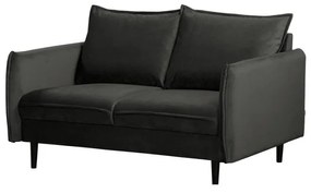 Sötétszürke bársony kanapé 138 cm Juli – Ropez