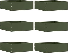 vidaXL Fűszegélyezés 6 pcs Olajzöld 40 x 40 x 13 cm Acél