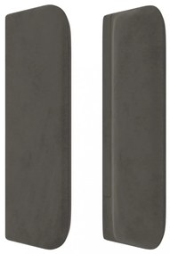 sötétszürke bársony fejtámla szárnyakkal 83x16x78/88 cm
