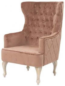 Provanszi tűzött halvány rózsaszín támlás fotel 117x85x72cm