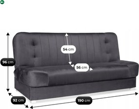 Kinyitható kanapéágy PIANO 2 szürke
