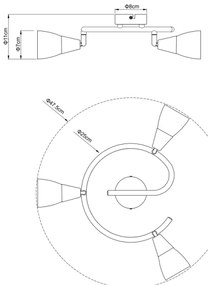Globo 54919-3 - Spotlámpa TADEUS 3xE14/40W/230V