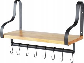 Konyhai polc falra akasztható tartó akasztókkal edénytartók