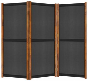 fekete 3 paneles térelválasztó 210 x 180 cm