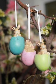 Felfüggeszthető húsvéti nyulacskák tojásban 3szett
