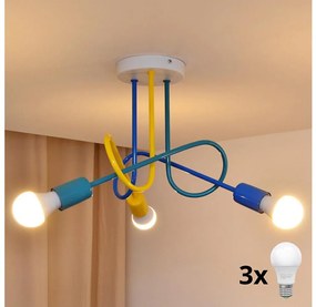 LED gyereklámpa OXFORD 3xE27/15W/230V mennyezeti