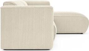 Bézs kordbársony sarokkanapé (jobb oldali-heverő résszel) Merid – Ropez
