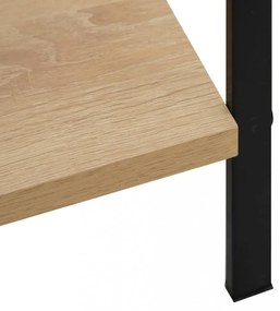 4 szintes tölgyszínű szerelt fa könyvespolc 60x27,6x124,5 cm